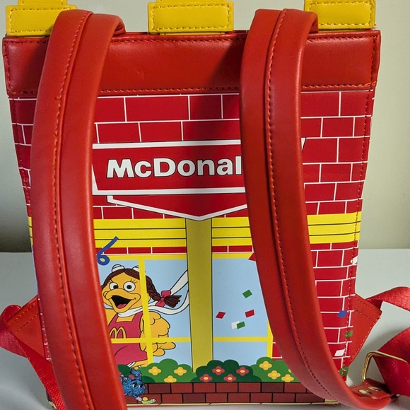 Loungefly McDonald's Red and Yellow Brick-Patterned Box Bag - Picture 5 of 7